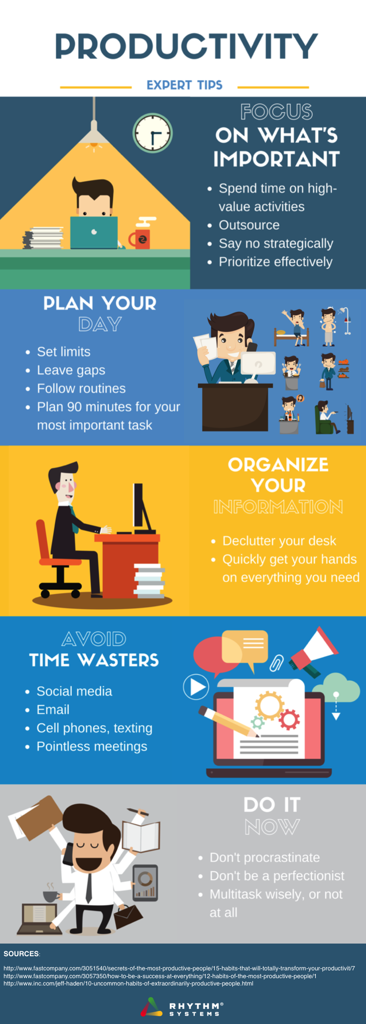 Rhythm Systems Productivity Tips Infographic