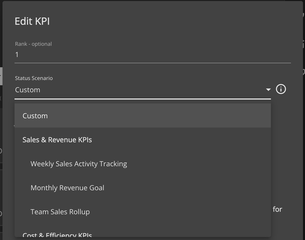 Customizing Goal Settings