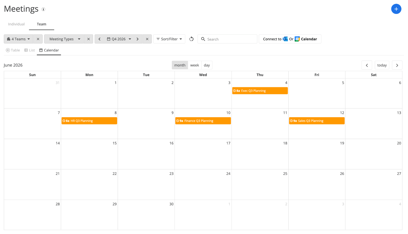 Establishing a Planning Calendar