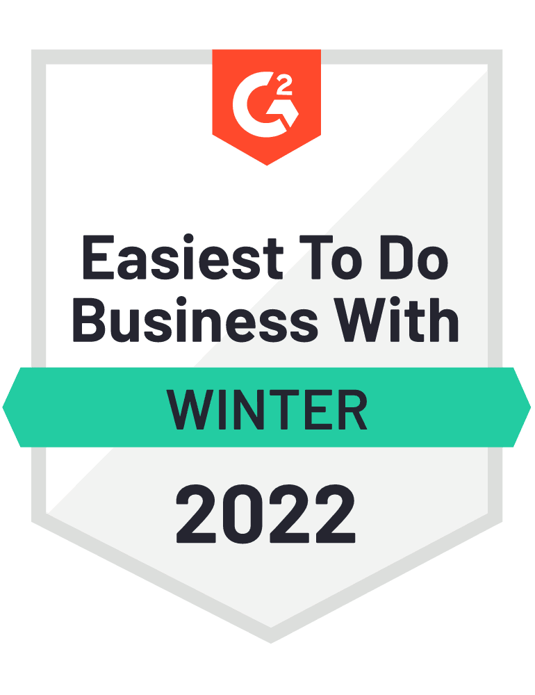 G2 Badge Easiest to do Business with Fall 2021