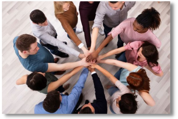 Team huddle morning Team huddle morning
